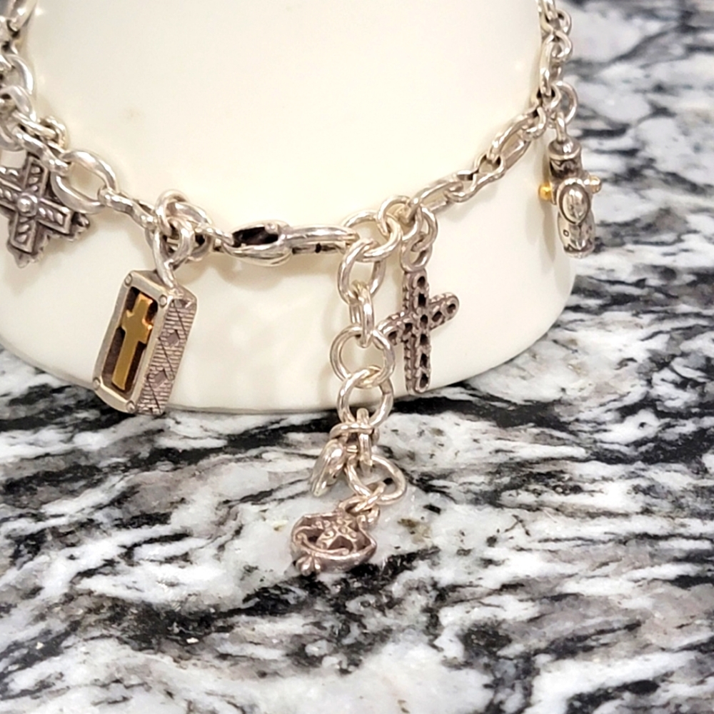 BRIGHTON RETIRED ETERNITY CROSS CHARM BRACELET NWOT - Picture 4 of 6